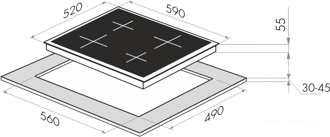 Варочная панель MAUNFELD EVI.594-BG - фото