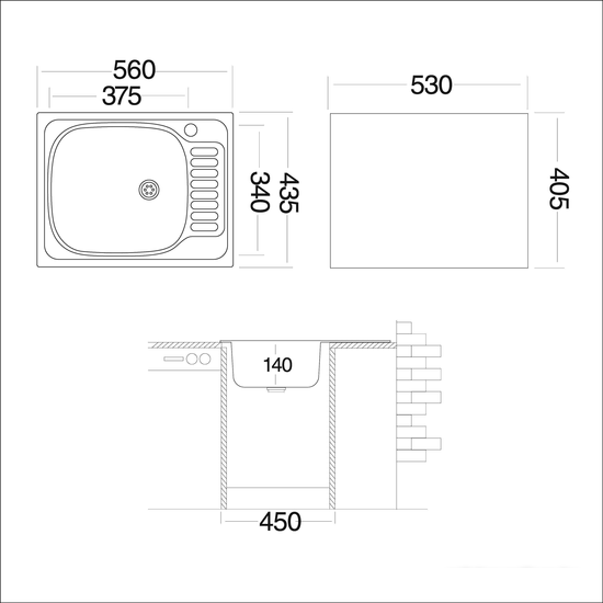 Кухонная мойка Ukinox CLM560.435 --5К 2L - фото