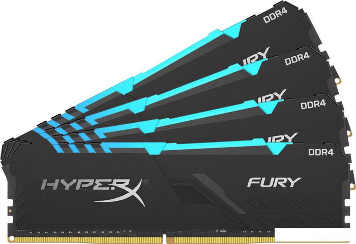 Оперативная память HyperX Fury RGB 4x16GB DDR4 PC4-24000 HX430C16FB4AK4/64 - фото