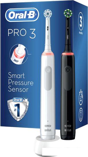 Комплект зубных щеток Oral-B Pro 3 3500 Duo Cross Action + Sensi White D505.523.3H - фото