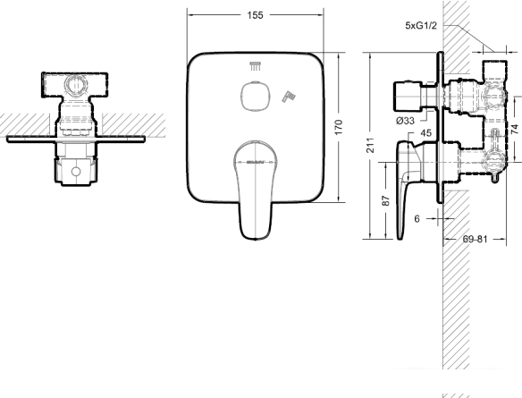 Смеситель Bravat Source PB8173218CP-3-ENG - фото