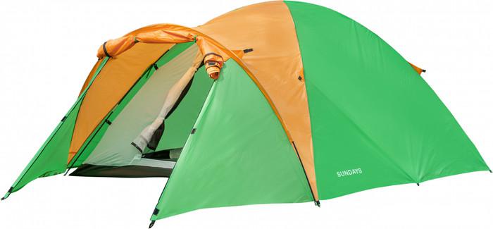 Треккинговая палатка Sundays ZC-TT010-4P v2 (зеленый/желтый) - фото