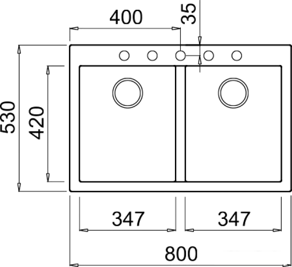 Кухонная мойка Elleci Quadra 340 Bianco G68 - фото