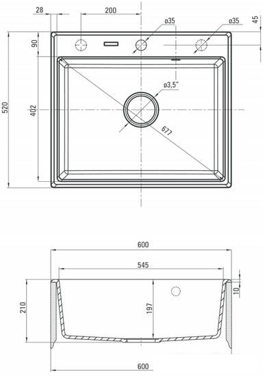 Кухонная мойка Deante Andante ZQN G103 (графитовый металлик) - фото