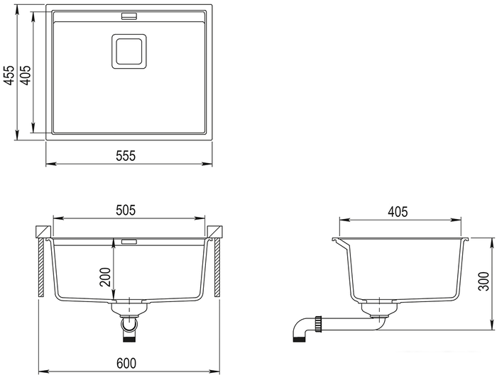 Кухонная мойка Aquasanita Delicia SQD100AW (graphite 222) - фото