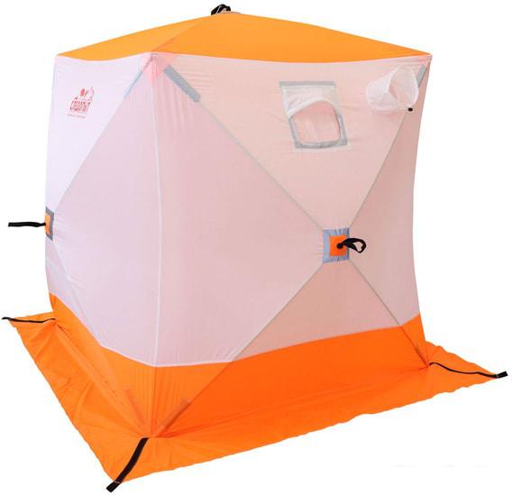 Палатка для зимней рыбалки Следопыт КУБ 3 (белый/оранжевый) - фото