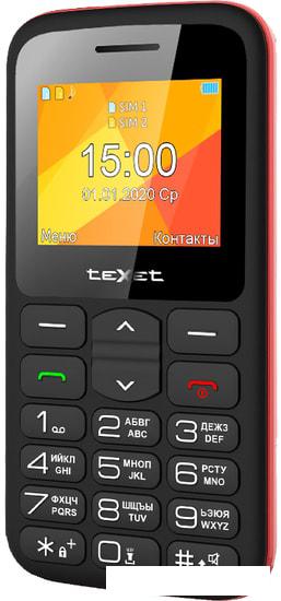 Мобильный телефон TeXet TM-B323 (черный/красный) - фото