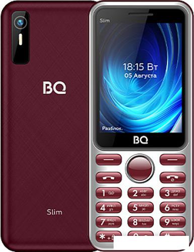 Кнопочный телефон BQ BQ-2833 Slim (бордовый) - фото