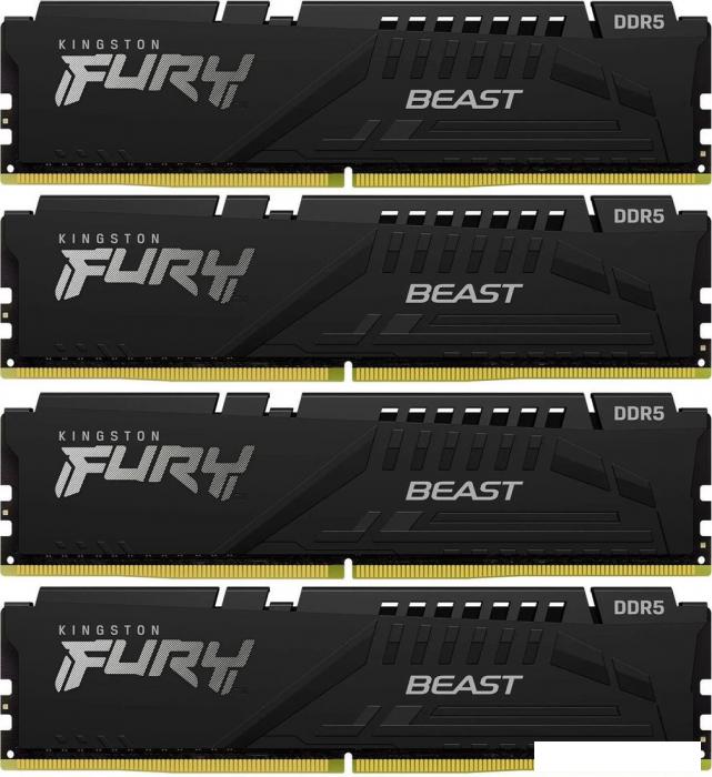 Оперативная память Kingston FURY Beast 4x16ГБ DDR5 5600МГц KF556C40BBK4-64 - фото