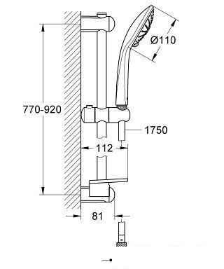 Душевой гарнитур  Grohe Euphoria 110 Massage 27226001 (хром) - фото