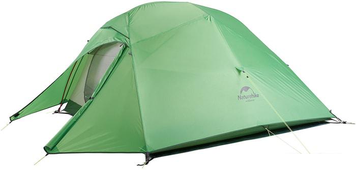 Треккинговая палатка Naturehike Cloud UP Ultralight 3 NH18T030-T New (210T, зеленый) - фото