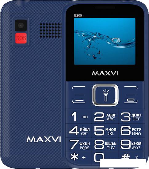 Кнопочный телефон Maxvi B200 (синий) - фото