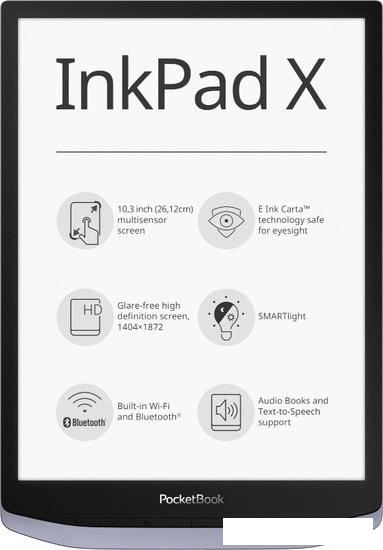 Электронная книга PocketBook InkPad X (серый) - фото