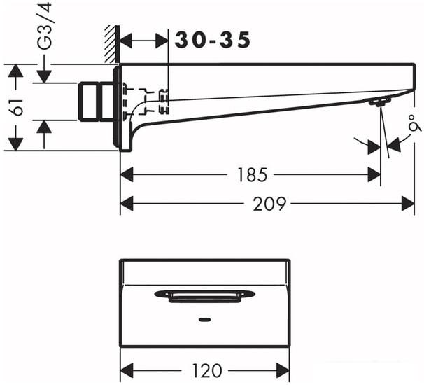 Излив Hansgrohe Metropol 32543700 - фото