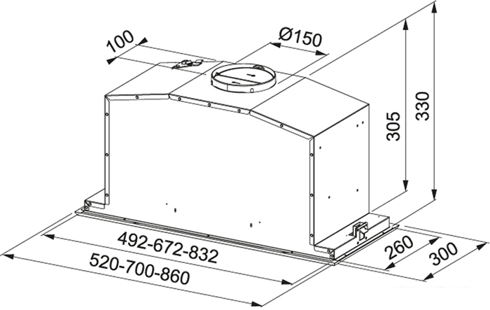 Кухонная вытяжка Franke Inca Lux FBI 537 XS/BK 305.0528.070 - фото