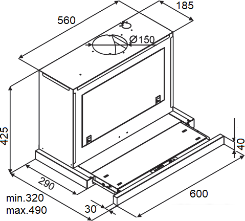 Кухонная вытяжка KUPPERSBERG Slimbox 60 X - фото