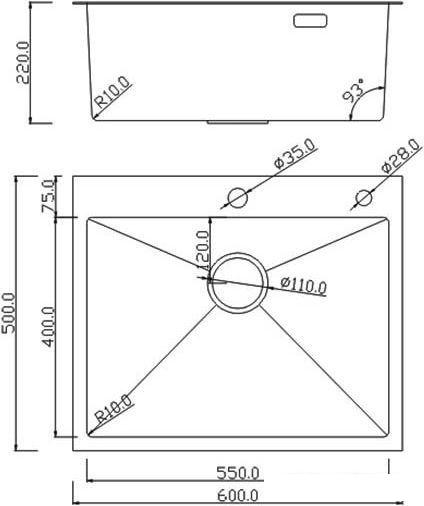 Кухонная мойка Roxen Simple 560220-60G - фото