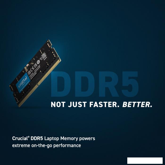 Оперативная память Crucial 32ГБ DDR5 SODIMM 5600 МГц CT32G56C46S5 - фото