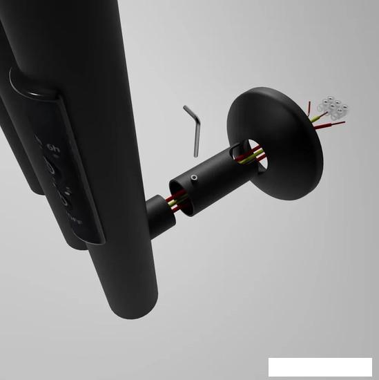 Полотенцесушитель Маргроид Ferrum Inaro СНШ 150x6 3 крючка (черный матовый, таймер справа) - фото