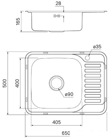 Кухонная мойка IDDIS Basic BAS65SLi77 - фото