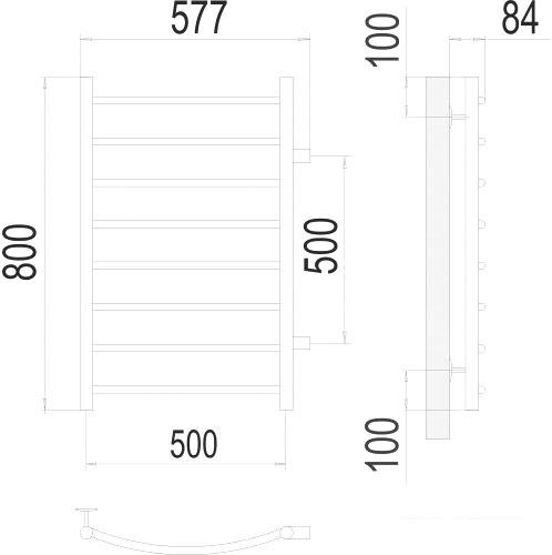 Полотенцесушитель TERMINUS Классик П8 500x800 бп 500 - фото