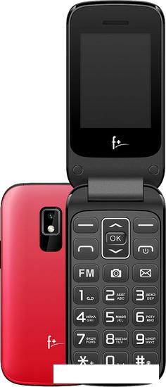 Кнопочный телефон F+ Flip 240 (черный/красный) - фото