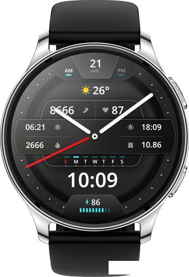 Умные часы Amazfit POP 3R (серебристый, с силиконовым ремешком) - фото