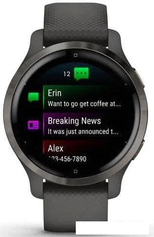Умные часы Garmin Venu 2S (сланцевая нержавеющая сталь/черный) - фото