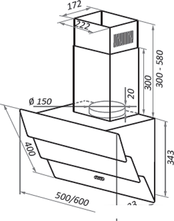 Кухонная вытяжка HOMSair Vertical 60 Glass (белый) - фото