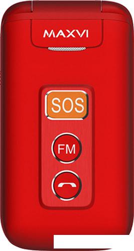 Кнопочный телефон Maxvi E5 (красный) - фото