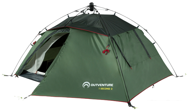 Треккинговая палатка Outventure 1 Second Tent 2 (зеленый) - фото