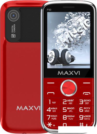 Кнопочный телефон Maxvi P30 (красный) - фото