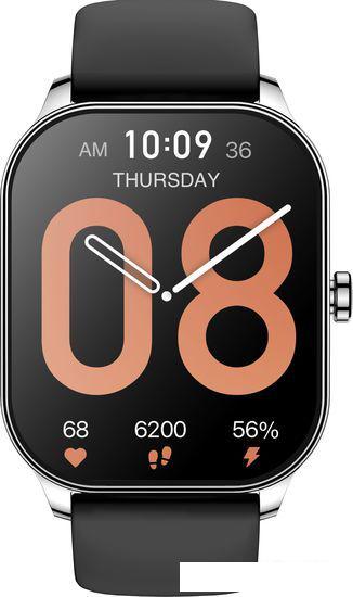 Умные часы Amazfit Pop 3S (серебристый, с силиконовым ремешком) - фото