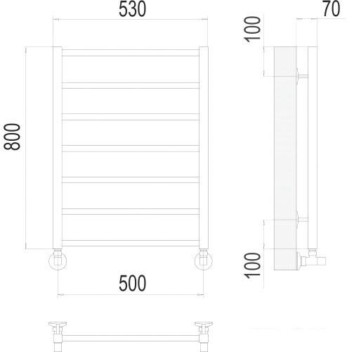 Полотенцесушитель TERMINUS Контур П7 500x800 нп - фото