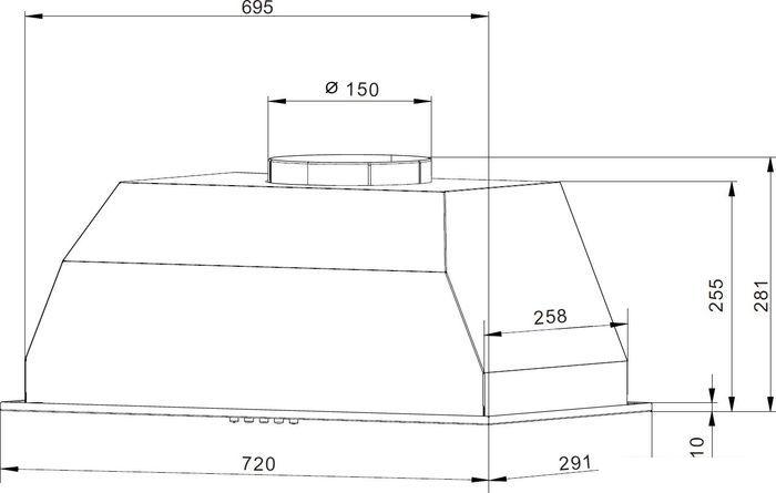 Кухонная вытяжка Weissgauff BOX 1200-72 IX - фото