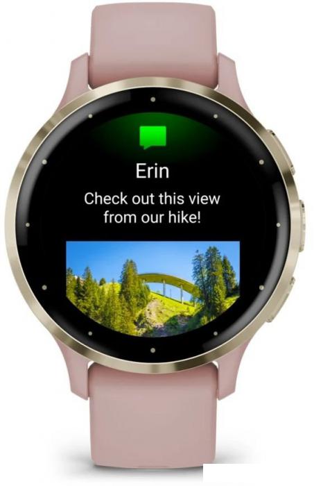 Умные часы Garmin Venu 3S (розовый, с силиконовым ремешком) - фото