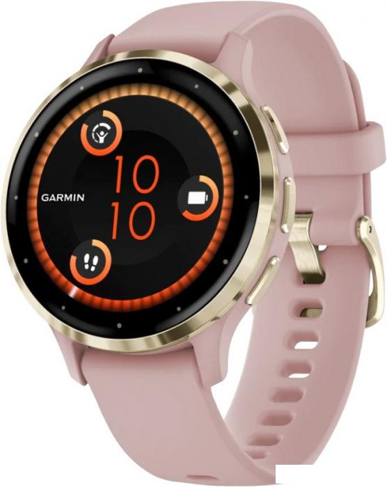 Умные часы Garmin Venu 3S (розовый, с силиконовым ремешком) - фото