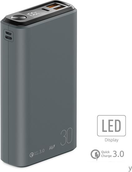 Внешний аккумулятор Olmio QS-30 30000mAh (темно-серый) - фото