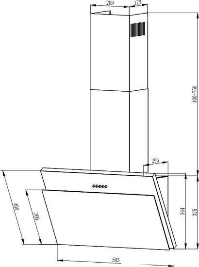 Кухонная вытяжка Evelux Tilda 60 BG - фото