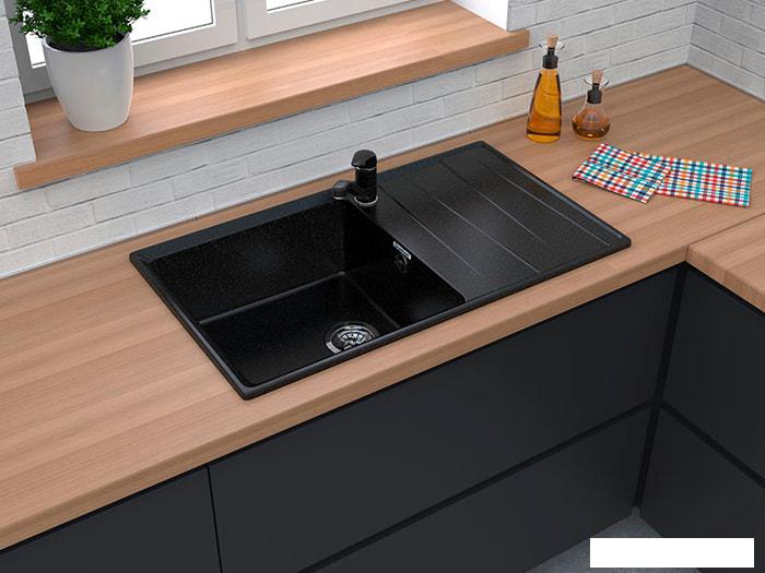 Кухонная мойка GranFest GF-LV-860L (серый) - фото