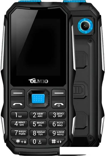 Кнопочный телефон Olmio X04 (черный/голубой) - фото