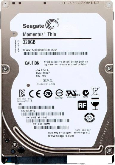 Жесткий диск Seagate Momentus Thin 320GB (ST320LT012) - фото
