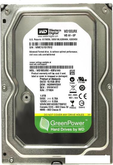 Жесткий диск WD AV-GP 1TB (WD10EURX) - фото