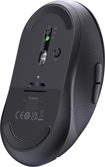 Мышь Baseus F02 Ergonomic Wireless Mouse (черный, без батарейки в комплекте) - фото