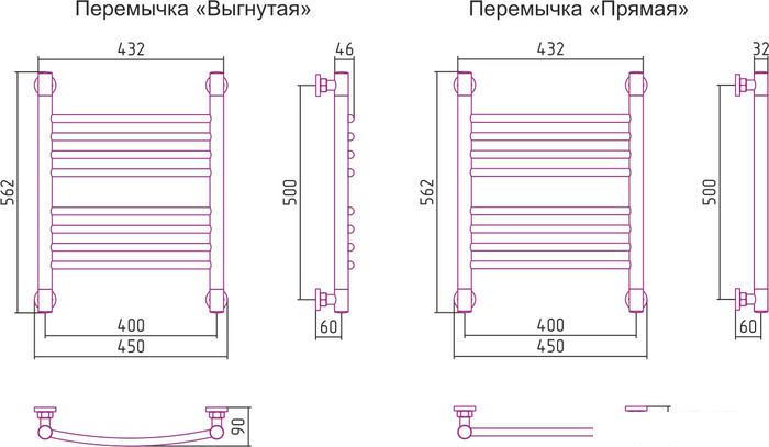 Полотенцесушитель Сунержа Богема+ 500x400 00-0220-5040 - фото