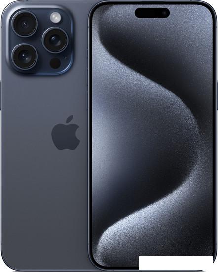 Смартфон Apple iPhone 15 Pro Max 1TB (синий титан) - фото