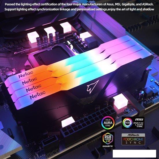 Оперативная память Netac Shadow RGB 2x8ГБ DDR4 2666МГц NTSRD4P26DP-16E - фото