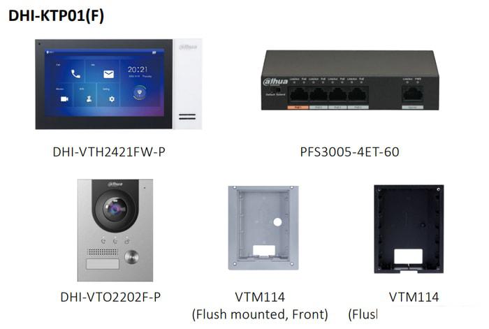 Комплект видеодомофона Dahua DHI-KTP01(F) - фото