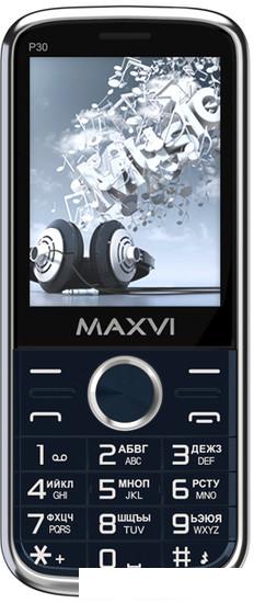 Кнопочный телефон Maxvi P30 (синий) - фото