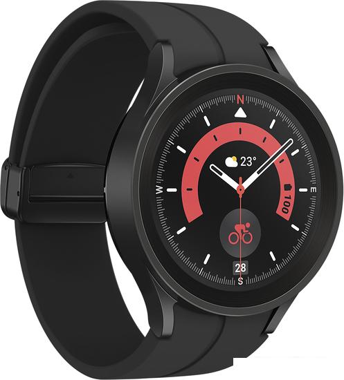 Умные часы Samsung Galaxy Watch 5 Pro 45 мм (черный титан) - фото